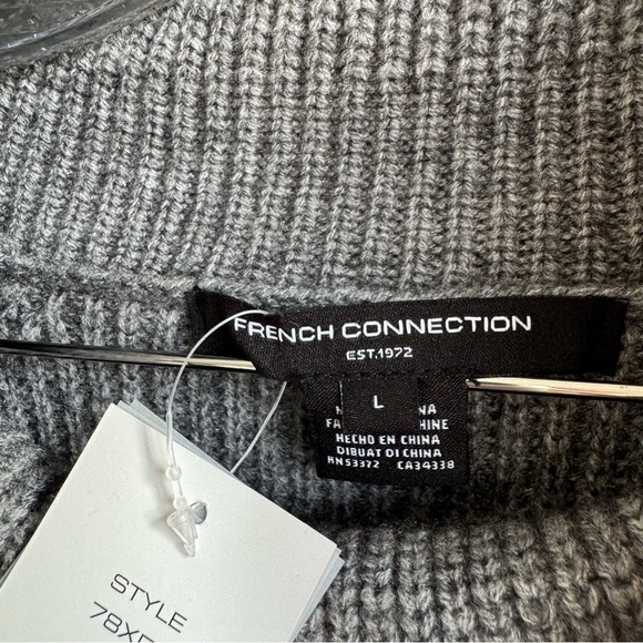 French Cinnection Mersai Cowl Neck Women's Gray Turtleneck Sweater sie L - Picture 9 of 13